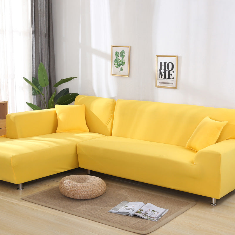 Elastischer Sofabezug aus einfarbigem Stretchmaterial - Gelb / 1-Sitzer 35’’ – 55’’ (90–140 cm) - Sofabezug