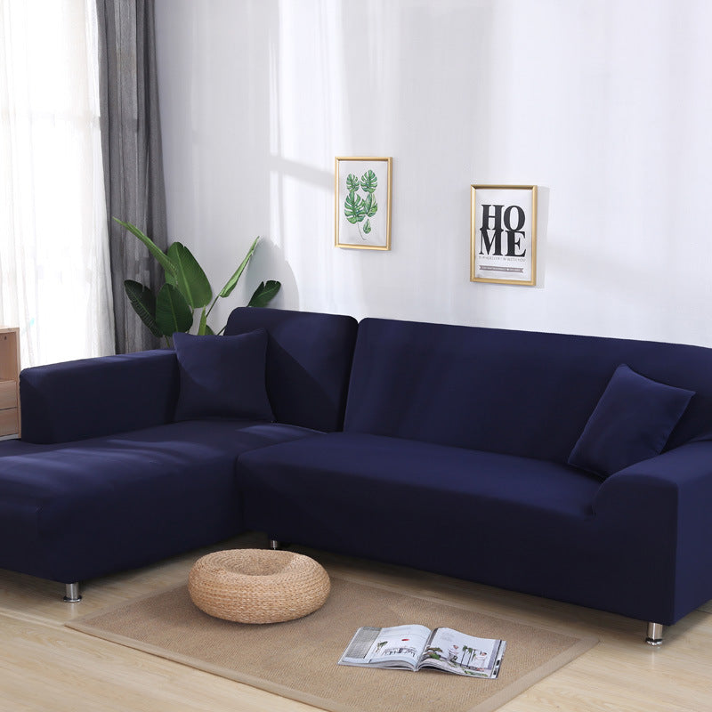 Elastischer Sofabezug aus einfarbigem Stretchmaterial - Marineblau / 1-Sitzer 35’’ – 55’’ (90–140 cm) - Sofabezug