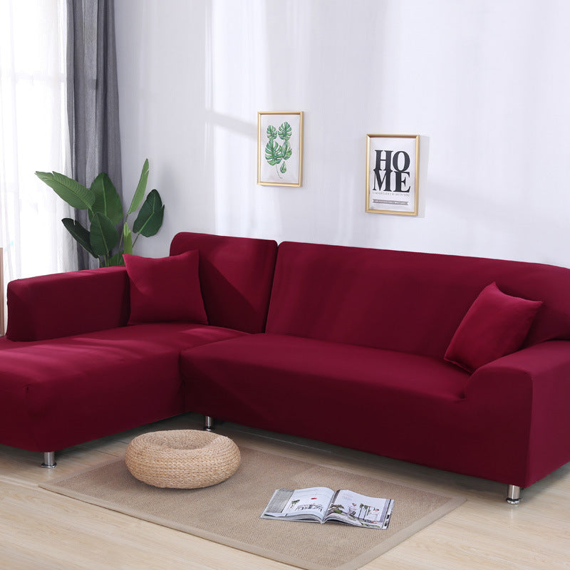 Elastischer Sofabezug aus einfarbigem Stretchmaterial - Weinrot / 1-Sitzer 35’’ – 55’’ (90–140 cm) - Sofabezug