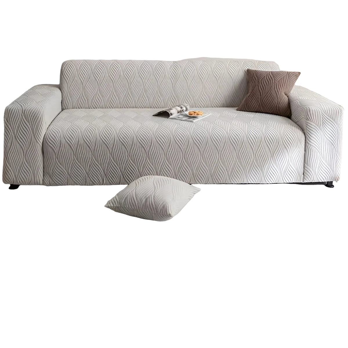 Elastischer Sofabezug aus Fleece – Weich und Gemütlich | Jacquard-Struktur Perfekt für Sofa & Wohnraum - Sofabezug