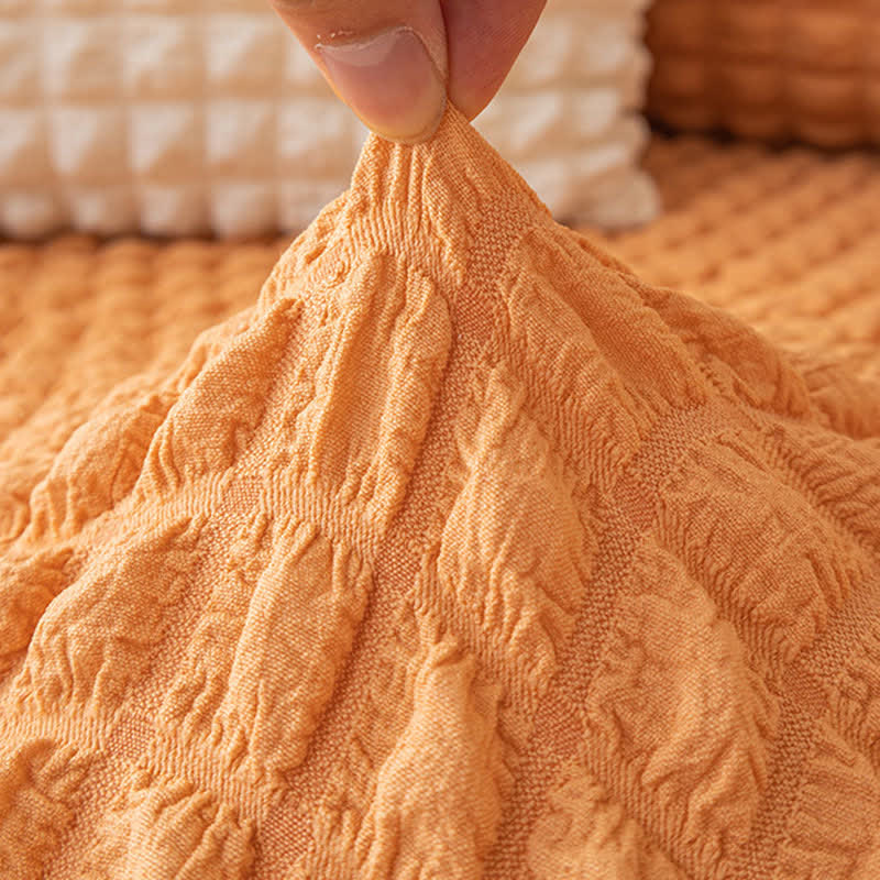 Elastischer Sofabezug aus Seersucker für Sofa und Chaiselongue - Sofabezug