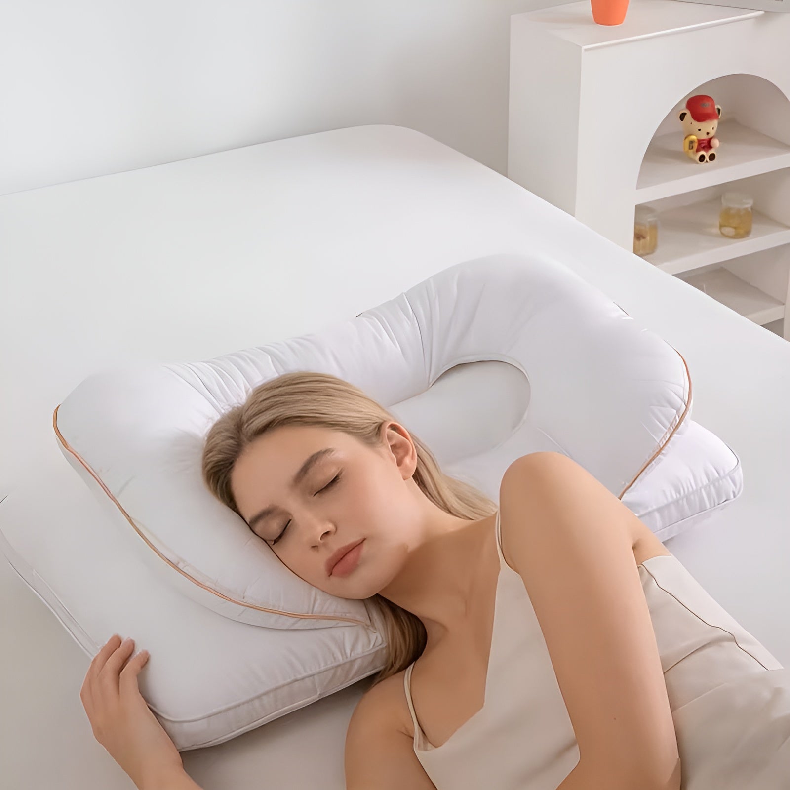 Ergonomic Cooling Nackenkissen aus Memory Foam – Orthopädisches Seitenschläfer-Kissen mit konturierter Nackenstütze &