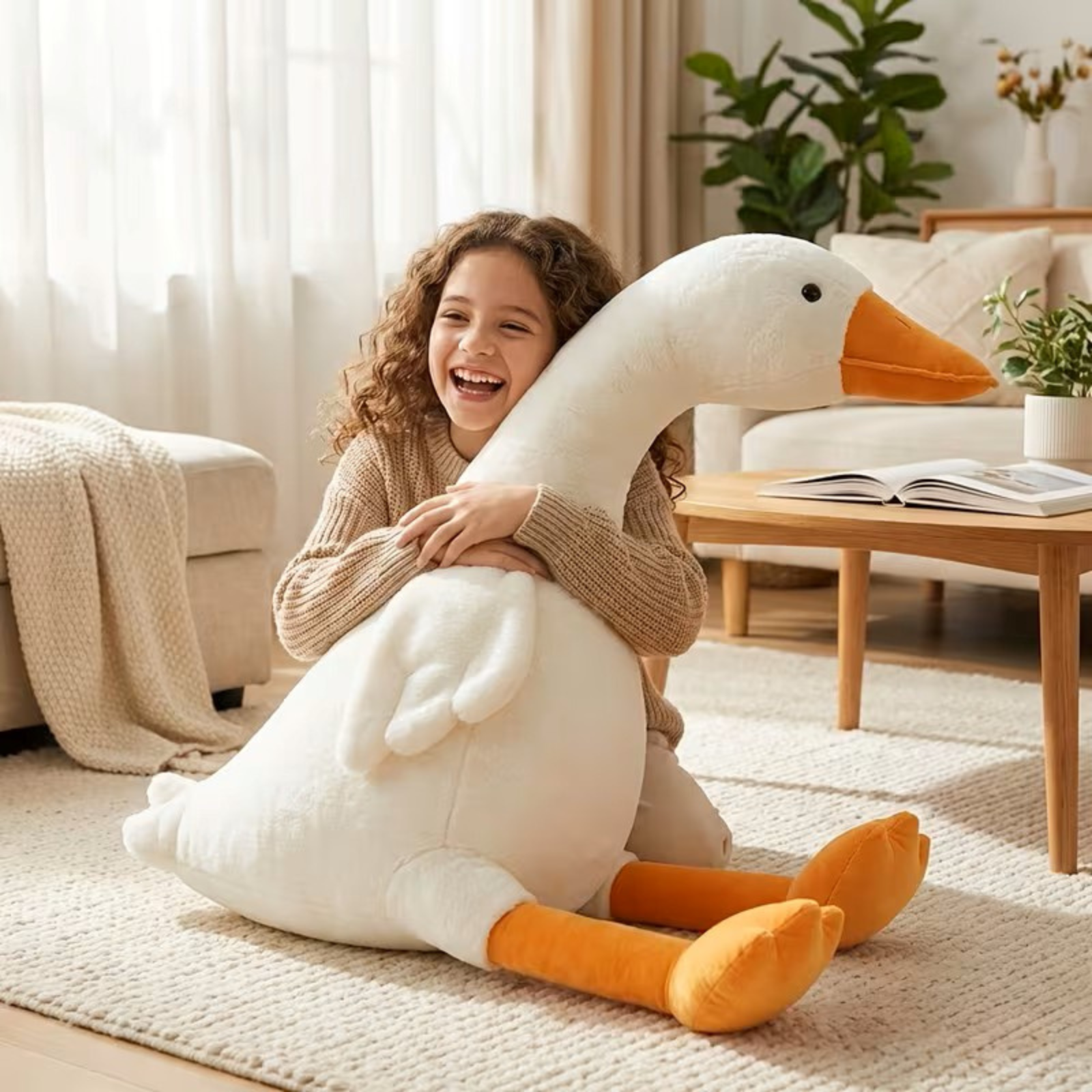 Extra Große Plüschgans – Weiches & Kuscheliges Kuscheltier Für Kinder - Plüsch-Kuscheltier