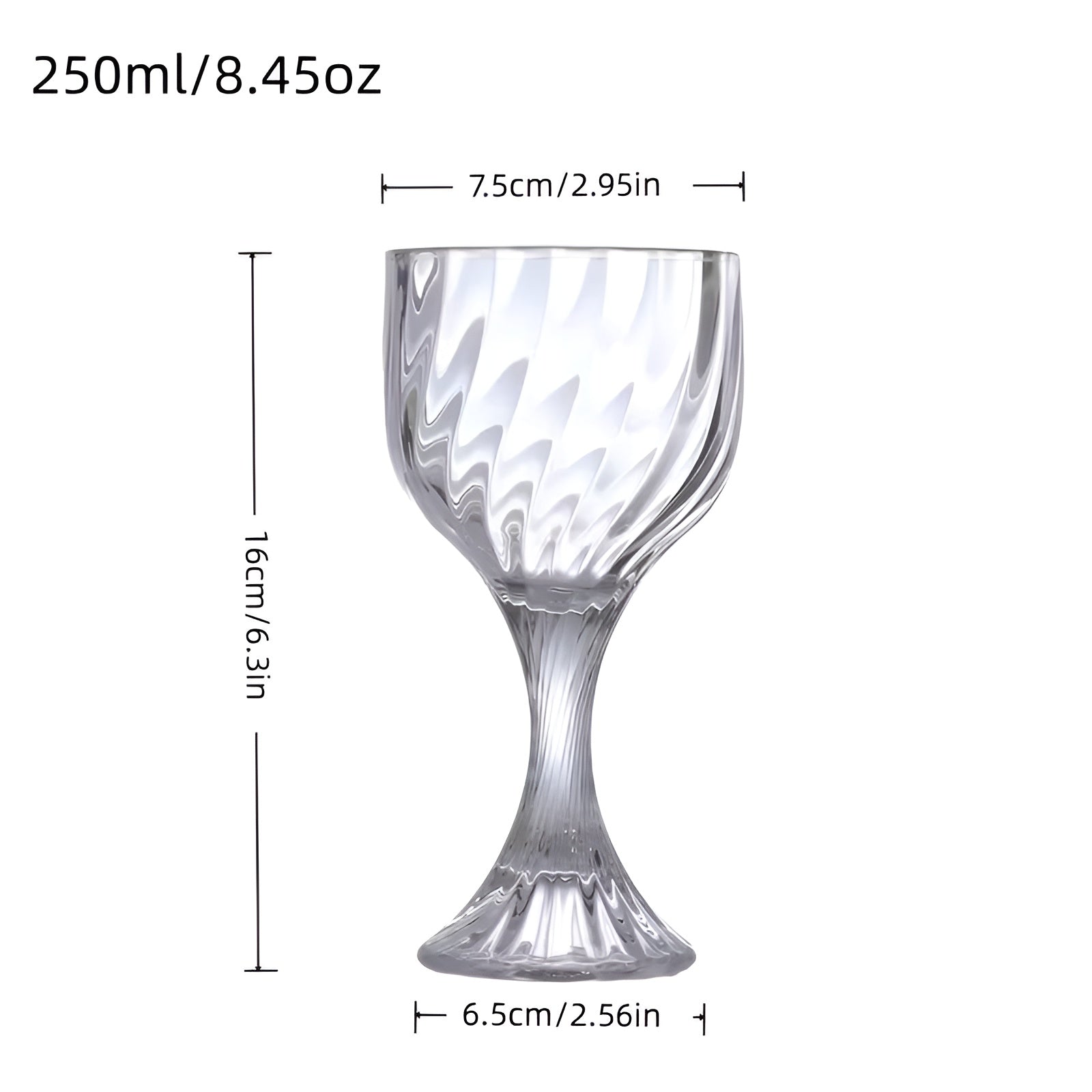 Retro Trinkgläser mit Stiel (6 Stück) – Gerilltes Glas im Vintage-Look | Stilvoll für jede Tafel - Wohnzubehör