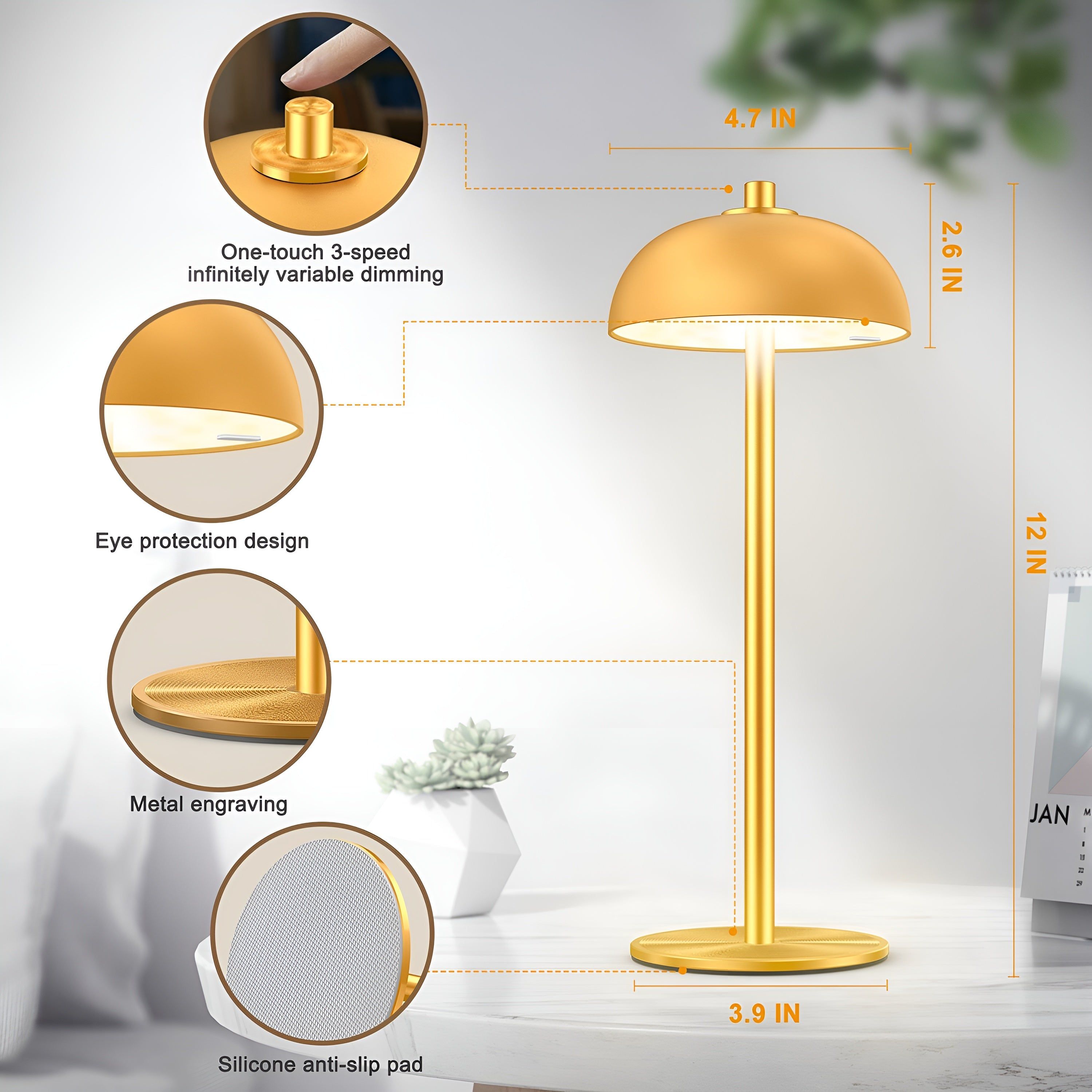 MystiGlow Lampe- Kabellose Pilz Touch Lampe für Kreative Stimmungsbeleuchtung - Elegare