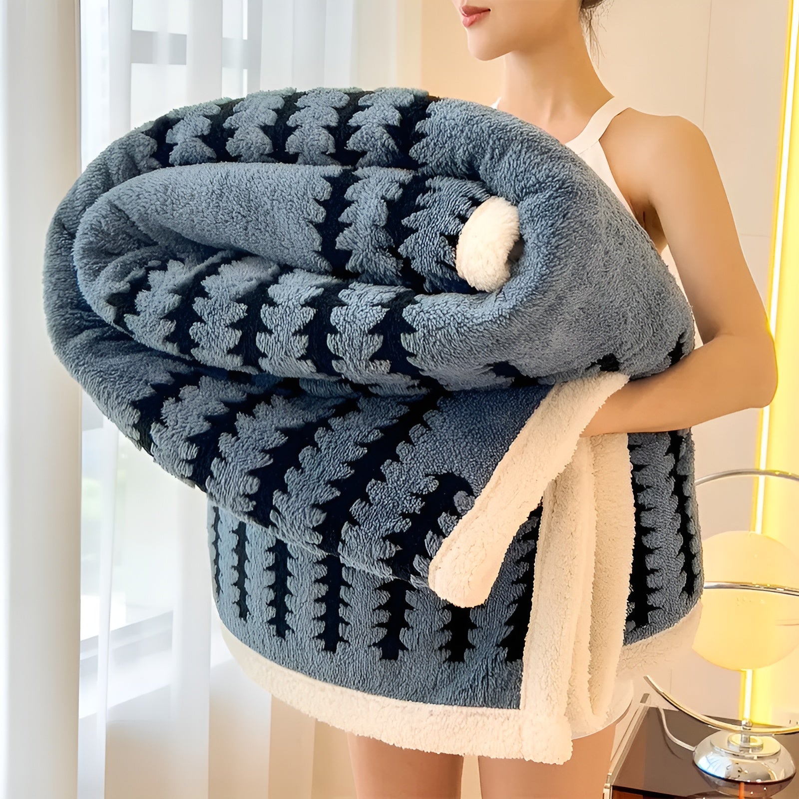 Gestreifte Fleece-Decke – Extra Weich und Warm | Perfekt für Wintertage