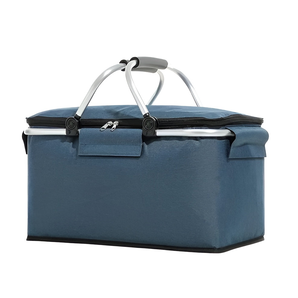 Faltbarer Picknickkorb – Auslaufsicheres Design | Ideal für Outdoor-Abenteuer - Blau - Lebensmittel-
