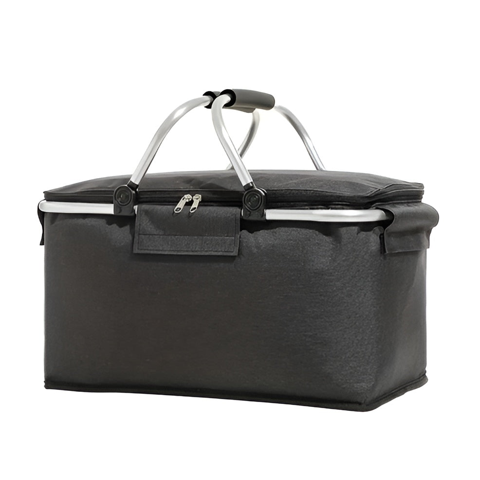 Faltbarer Picknickkorb – Auslaufsicheres Design | Ideal für Outdoor-Abenteuer - Schwarz - Lebensmittel-