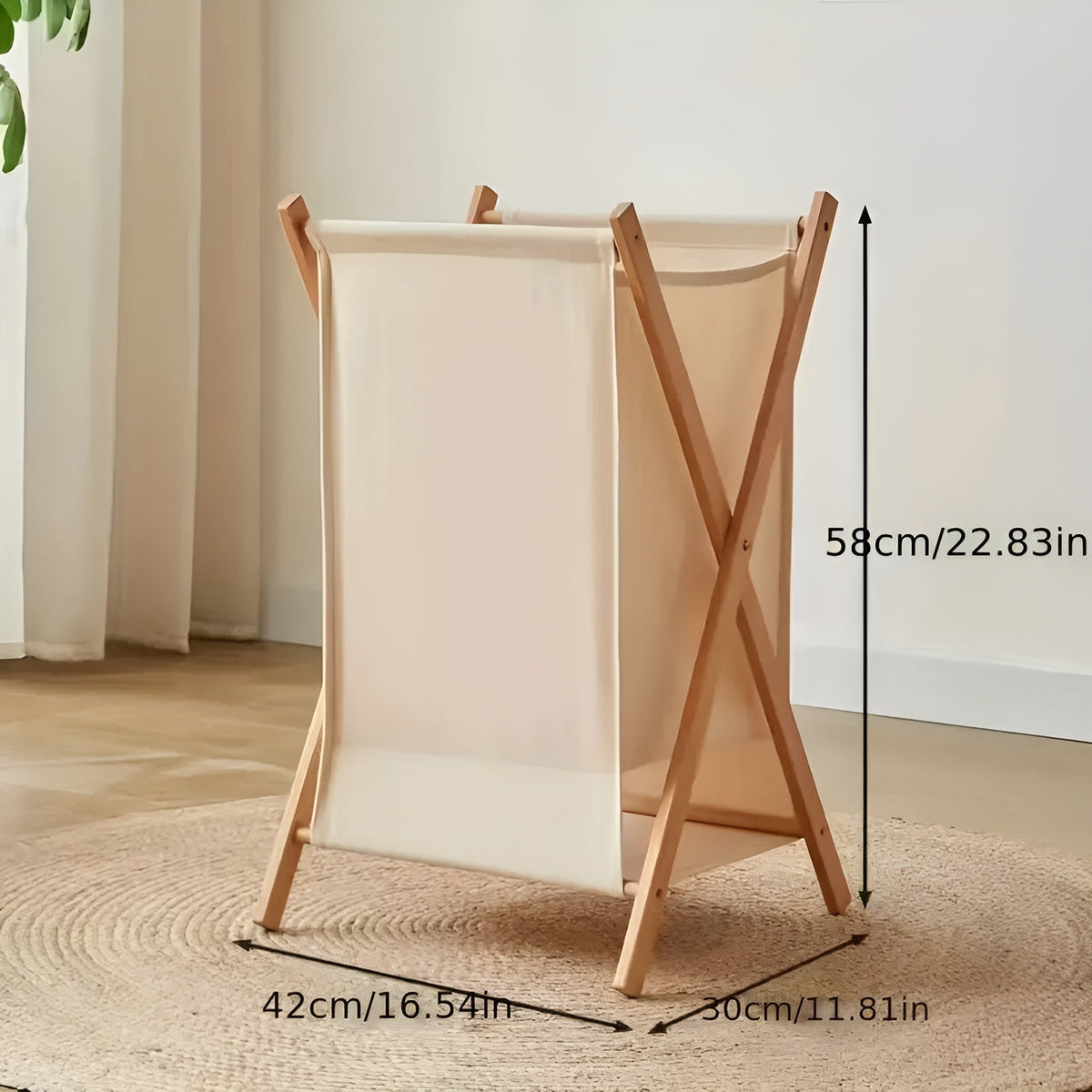Faltbarer Wäschekorb aus Holz –Robustes Design aus Holz | Dekorativ und Funktional - Wäschekorb