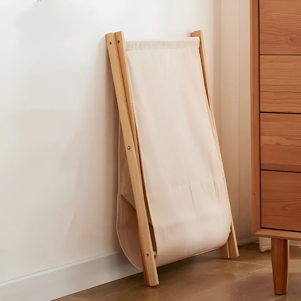 Faltbarer Wäschekorb aus Holz –Robustes Design aus Holz | Dekorativ und Funktional - Wäschekorb