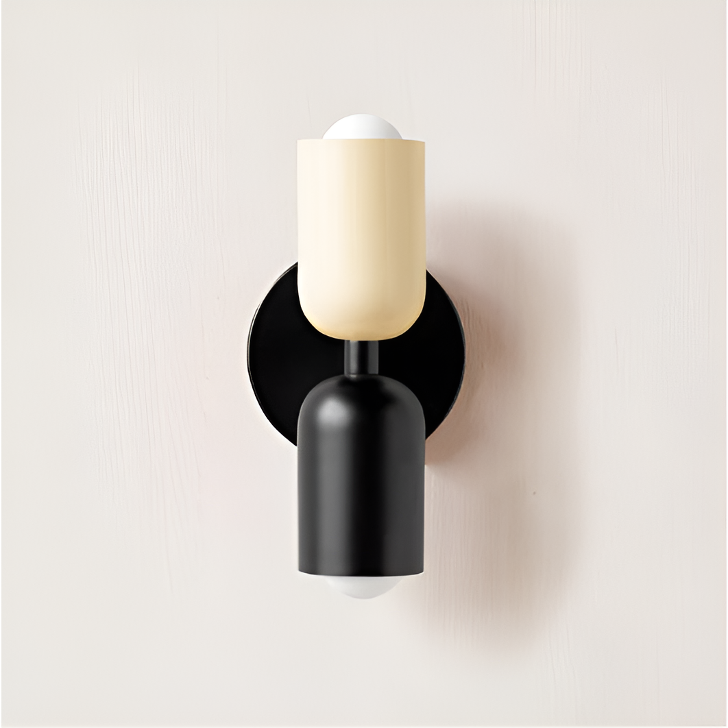 Farbe Wabi Duo- Minimalistisch Moderne LED-Doppelkopf-Leuchten - Beige / Schwarz & Schwarz - Lampe