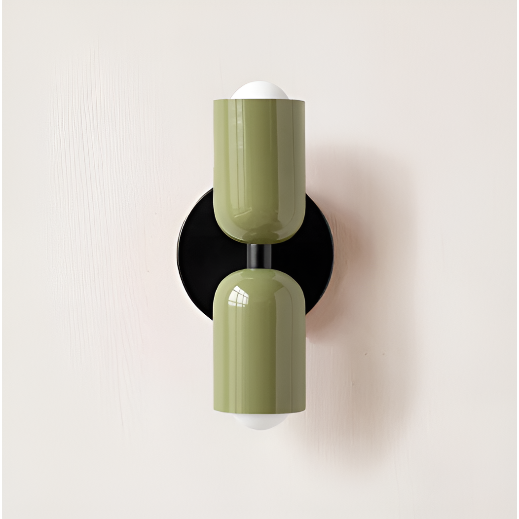 Farbe Wabi Duo- Minimalistisch Moderne LED-Doppelkopf-Leuchten - Grün / Grün & Schwarz - Lampe