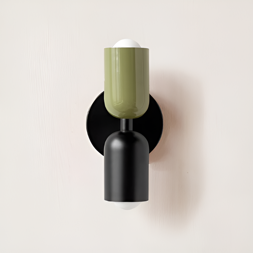 Farbe Wabi Duo- Minimalistisch Moderne LED-Doppelkopf-Leuchten - Grün / Schwarz & Schwarz - Lampe