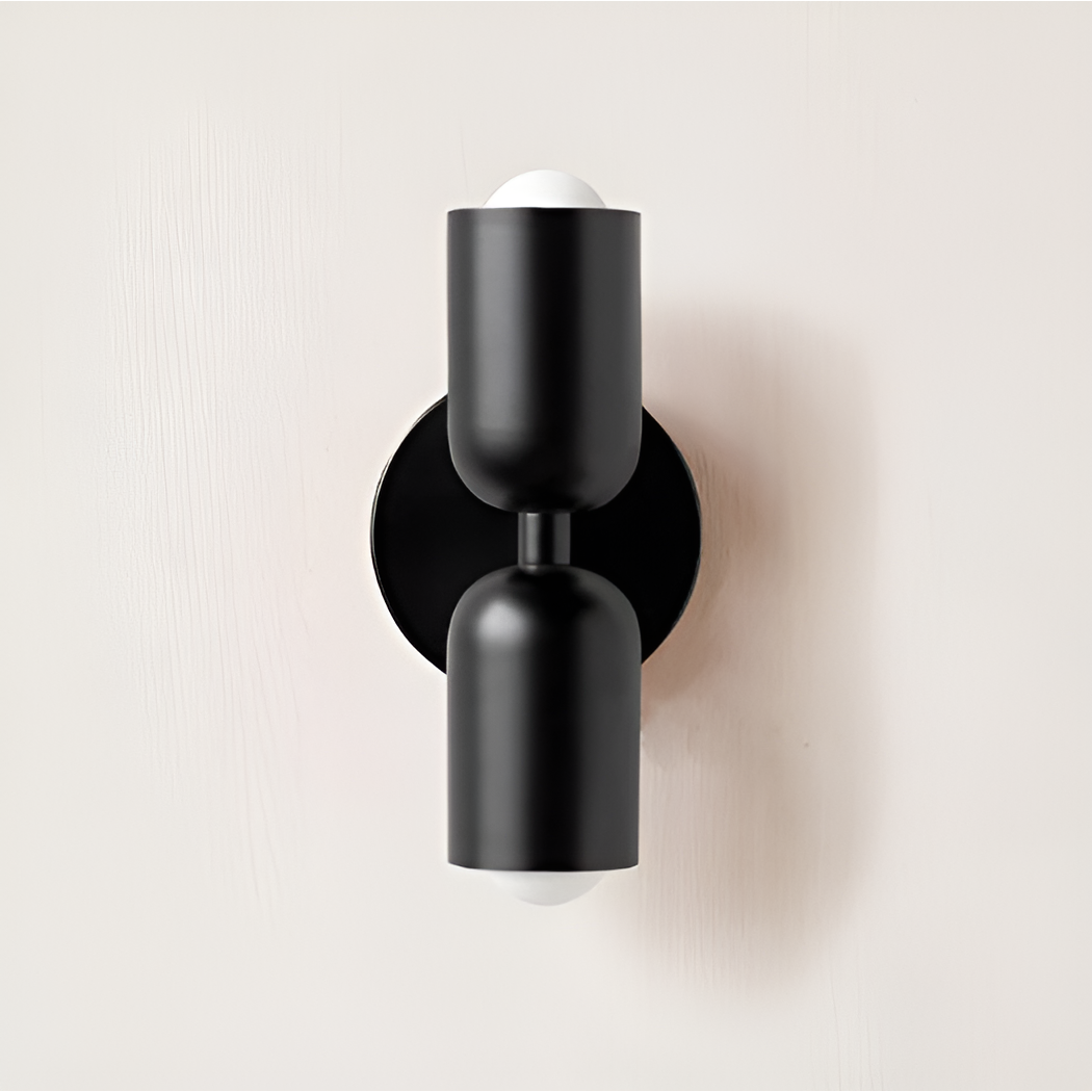 Farbe Wabi Duo- Minimalistisch Moderne LED-Doppelkopf-Leuchten - Schwarz / Schwarz & Schwarz - Lampe