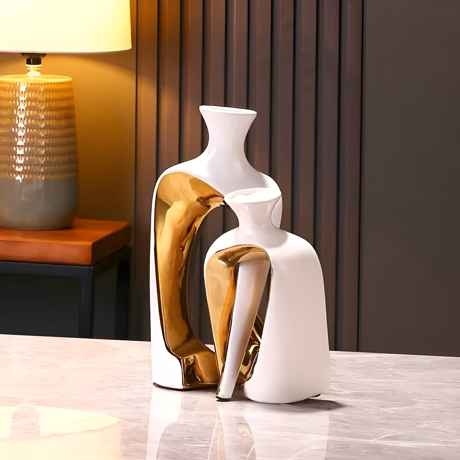 Dekoratives Keramikvasen-Set (2-teilig) – Modern & Stilvoll | Perfekt für Wohnzimmer und Tischdekoration - Home