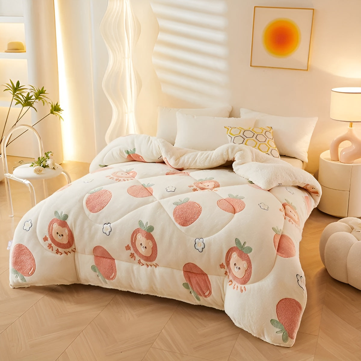 Flanell-Bettdecke mit Blumenmuster – Weich und Gemütlich | Perfekt für das Schlafzimmer