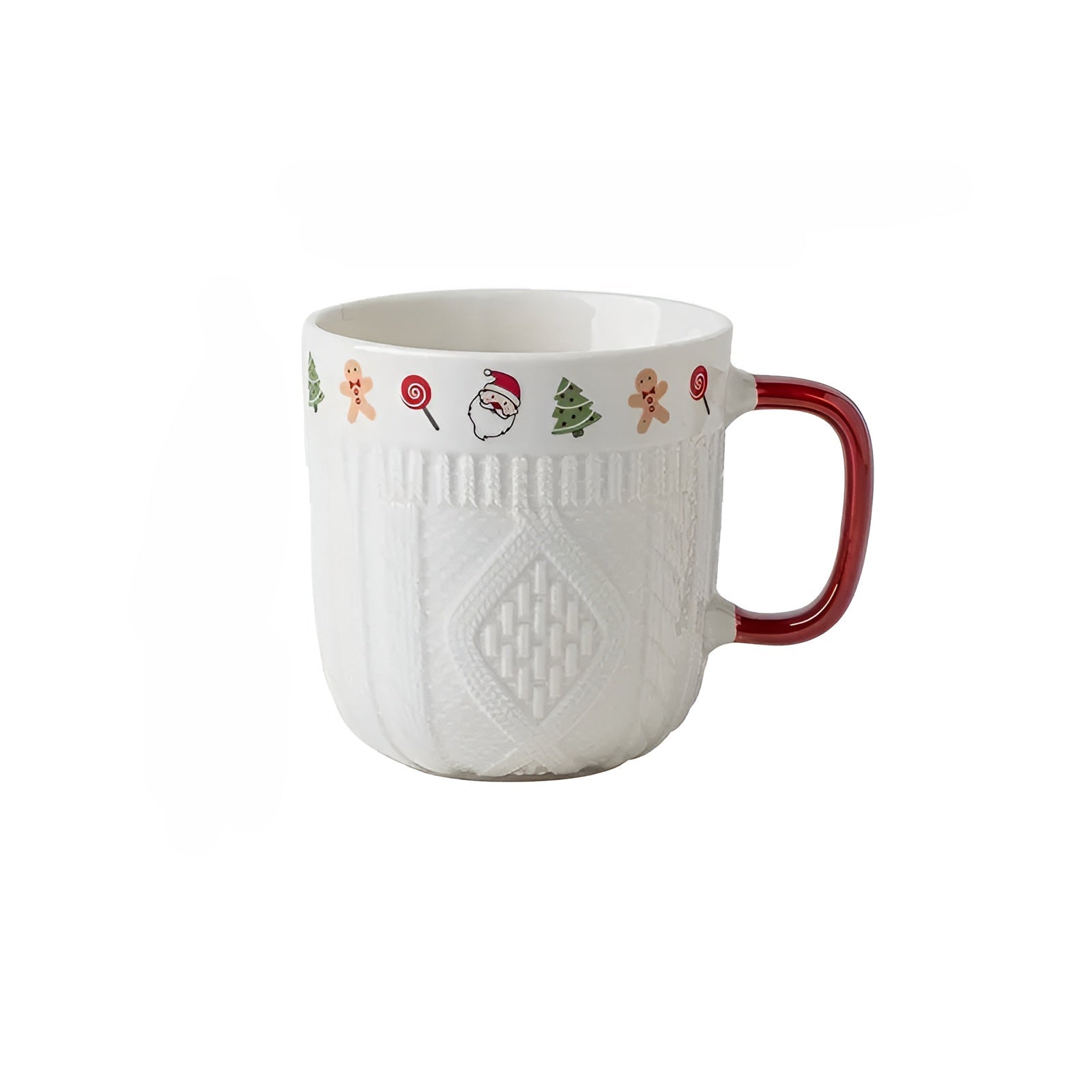 Keramik-Tassen Set (2 Stück) – Süße Weihnachtsmotive mit Reliefdesign | Perfekt für Paare & Heiß- oder Kaltgetränke, Ideales Geschenk zu Weihnachten