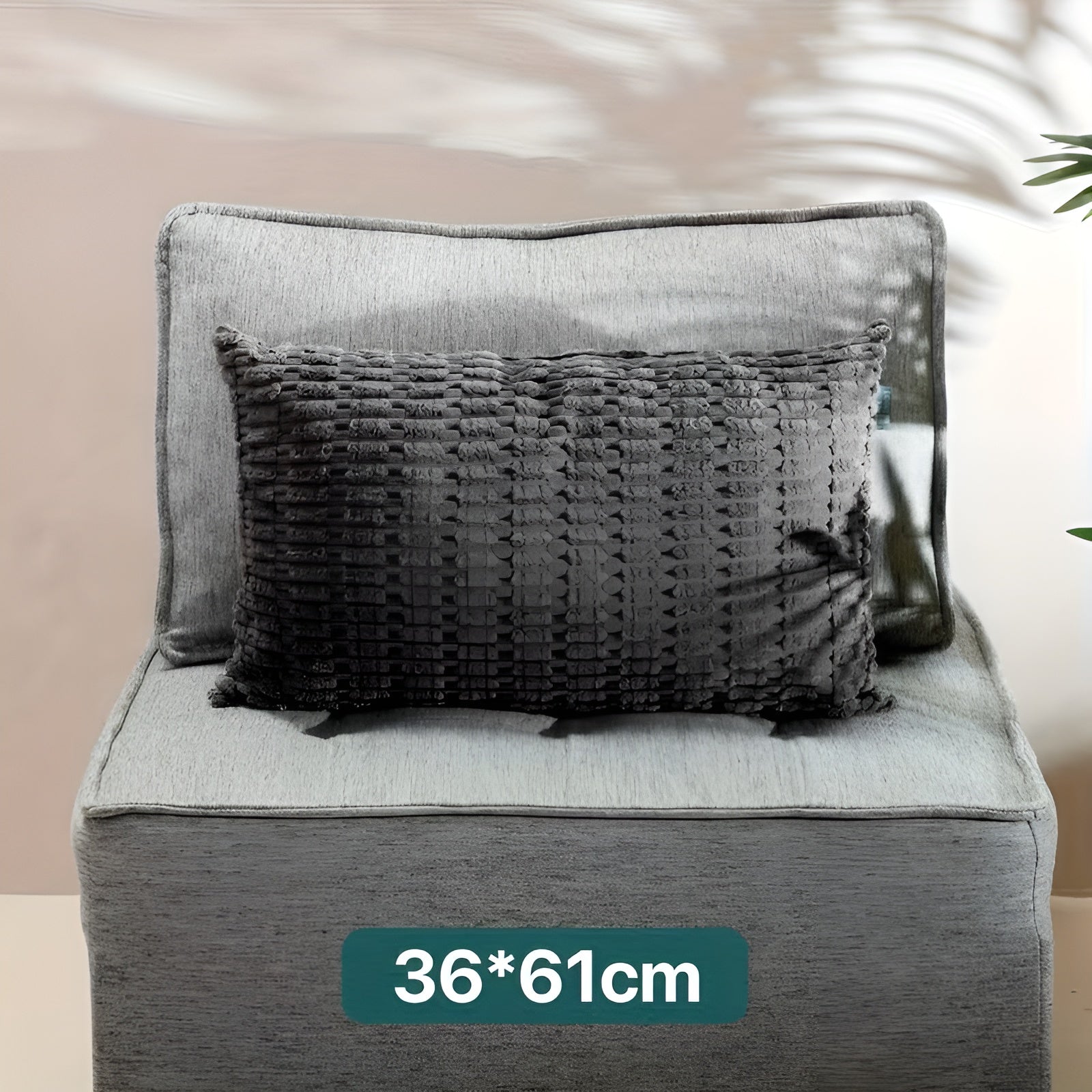 Cord-Kissen im Boho-Stil – Weich und Dekorativ | Perfekt für Sofa und Wohnzimmer - 36cm*61cm / Grau - Kissen
