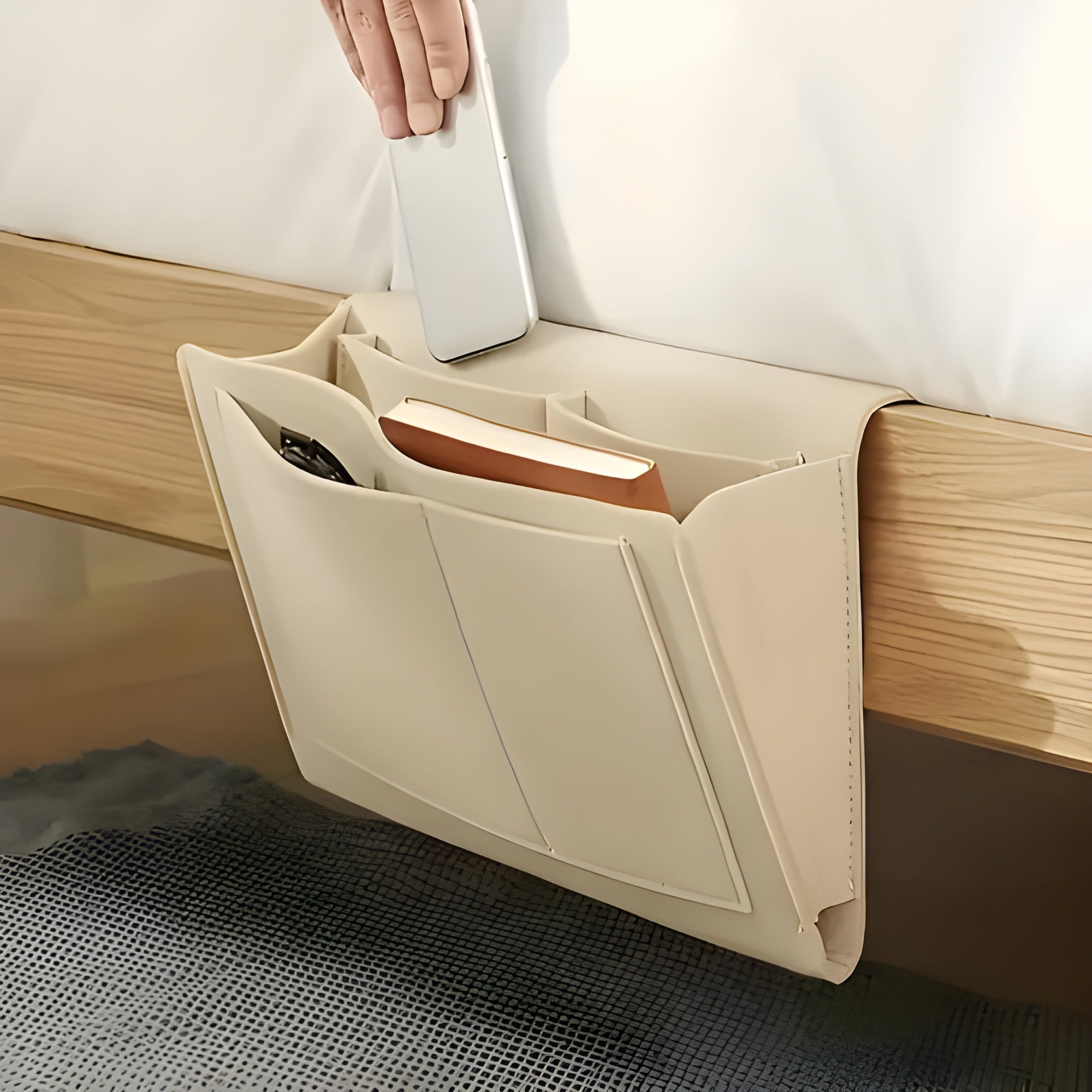 Filz Betttasche – Hängeorganizer für Bett Sofa und Schlafzimmerund Schlafzimmer - Aufbewahrungstasche