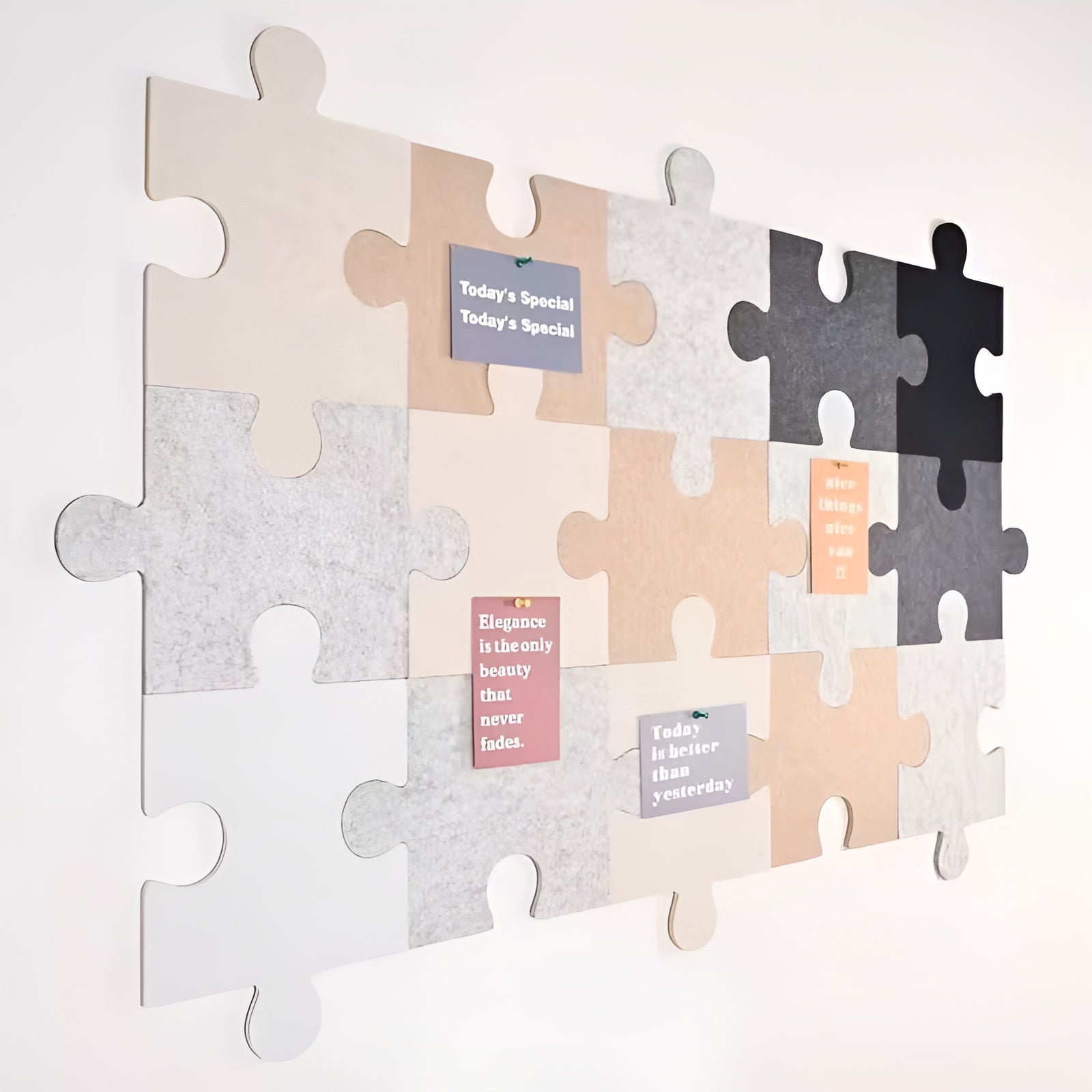 Filz Wandsticker Set (15 Stück) – Dekorative Puzzle-Wanddeko | Ideal für Wohnzimmer Schlafzimmer und TV-Wand - Stil 3