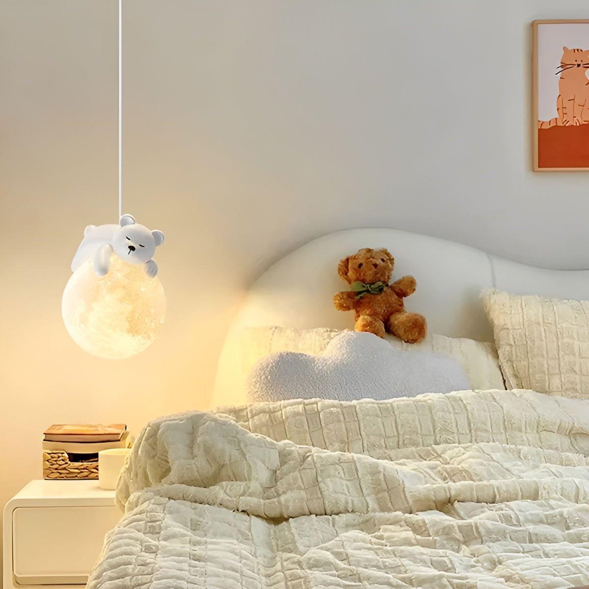 KidBright Light - Kreative Cartoon-Tier-Mond-Pendelleuchte