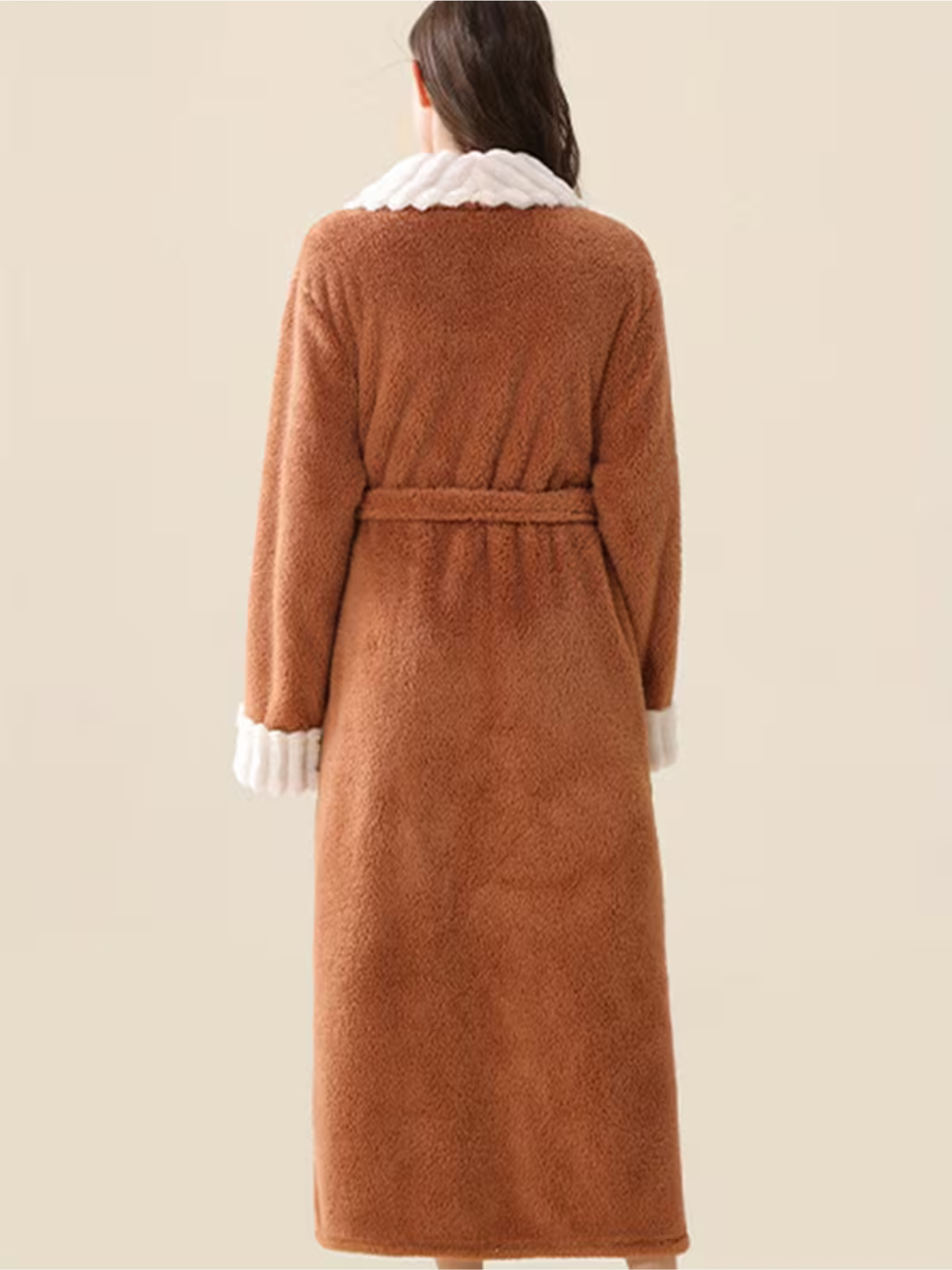 Flauschiger Damen-Winterbademantel – Extra Lang & Wärmend | Weiches Flanell mit Taschen - Bademantel