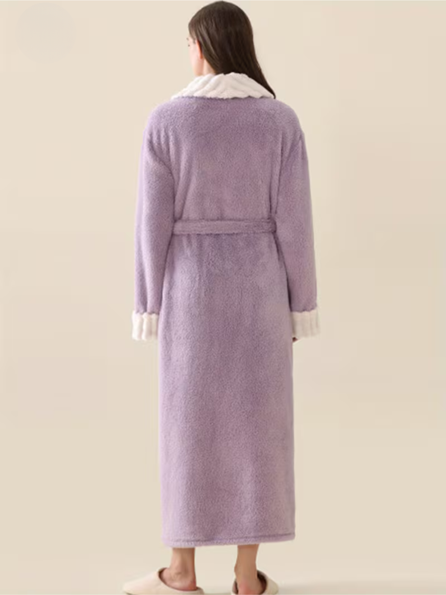 Flauschiger Damen-Winterbademantel – Extra Lang & Wärmend | Weiches Flanell mit Taschen - Bademantel