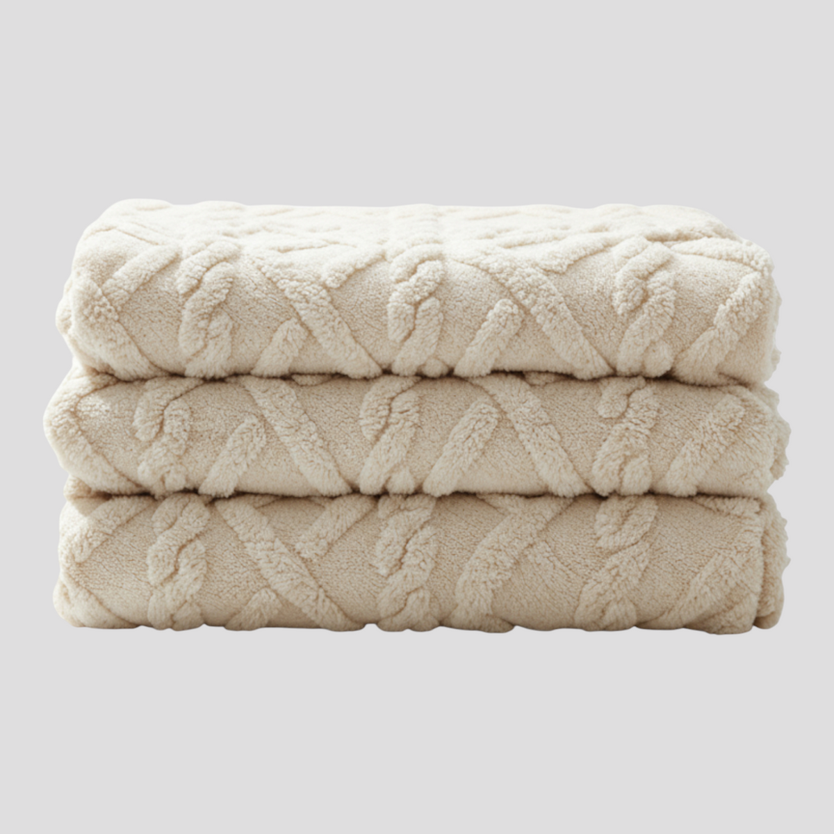 Fleecedecke aus Polyester – weich und warm für Sofa Bett und Reise - Elfenbein / 70x100 cm - Decken und Plaids