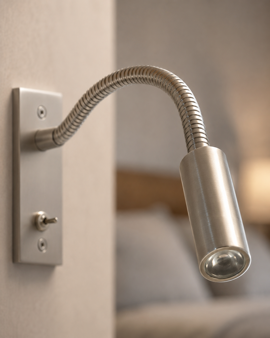 Flexible Wandleuchte mit Schwanenhals – Verstellbar und modern | Perfekt zum Lesen für Betten und Sofas - Wandlampe