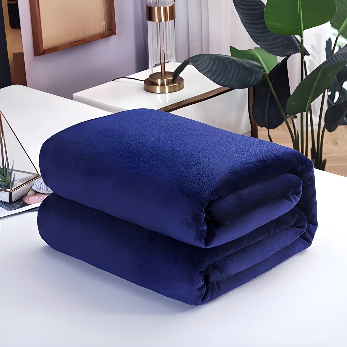 FluffyFleece Blanket - Strapazierfähige Dicke Fleece Winterdecke - Königsblau / 100*150cm - Decke