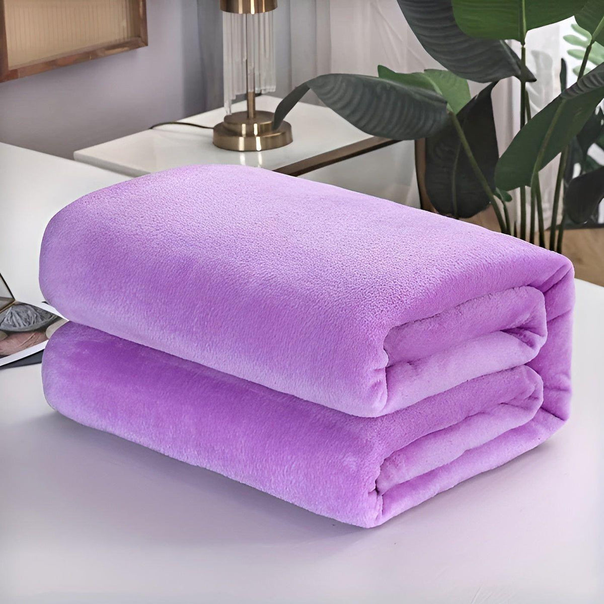 FluffyFleece Blanket - Strapazierfähige Dicke Fleece Winterdecke - Hellviolett / 100*150cm - Decke