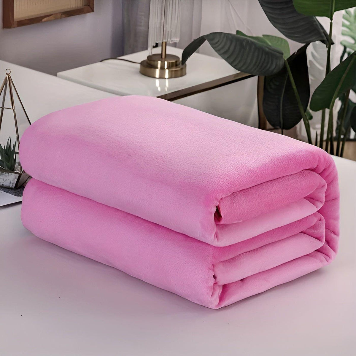 FluffyFleece Blanket - Strapazierfähige Dicke Fleece Winterdecke - Hellrosa / 100*150cm - Decke