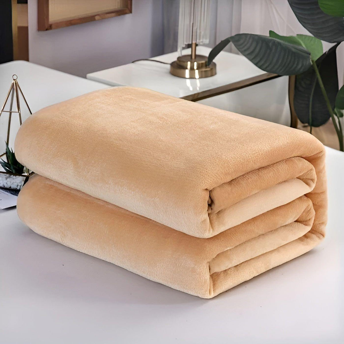 FluffyFleece Blanket - Strapazierfähige Dicke Fleece Winterdecke - Helles Kamel / 100*150cm - Decke