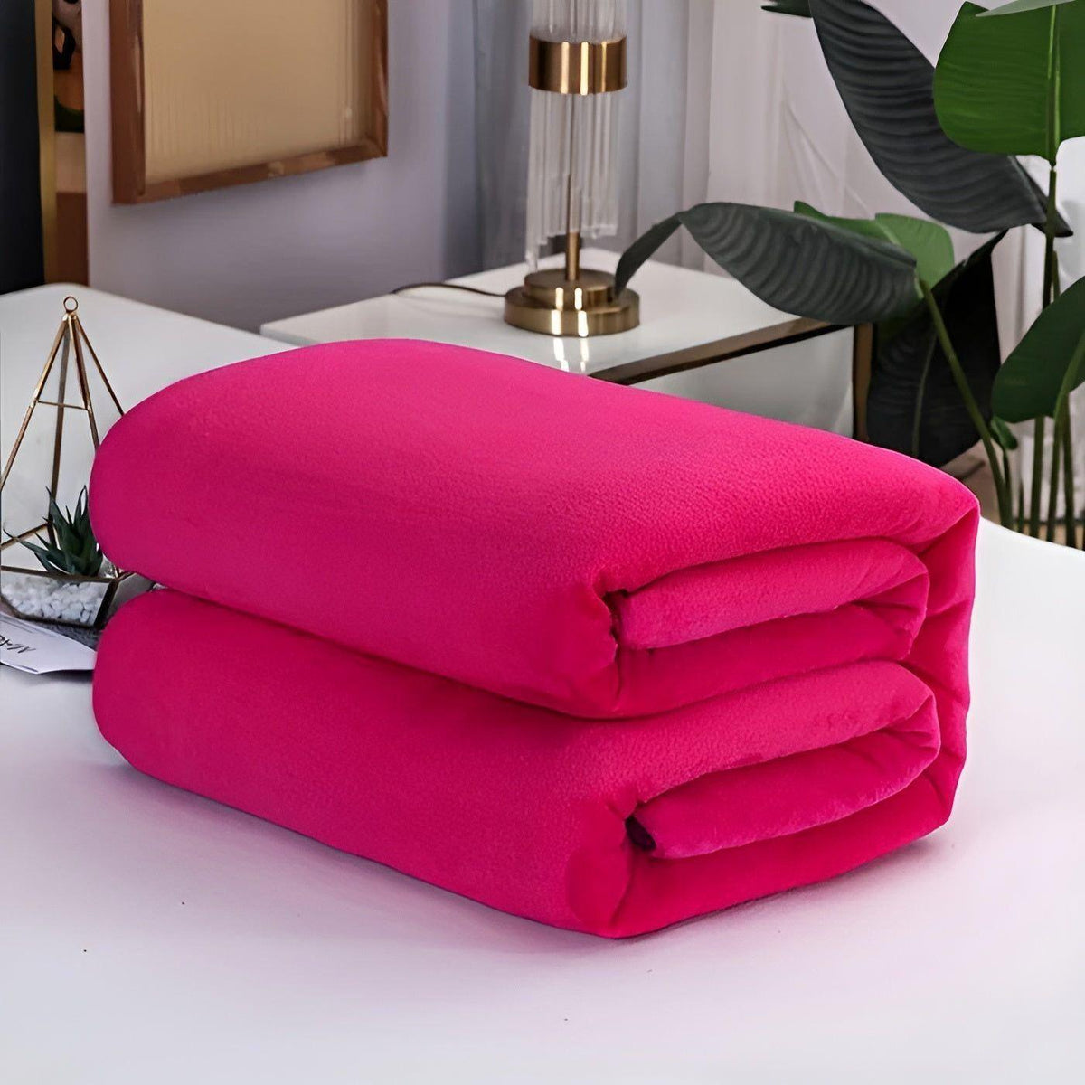 FluffyFleece Blanket - Strapazierfähige Dicke Fleece Winterdecke - Rosa Rot / 100*150cm - Decke