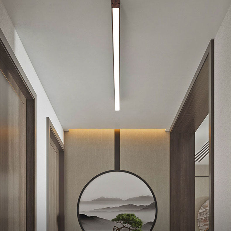 Flur-Deckenleuchte Holz länglich mit integrierter LED – 60 100 oder 120 cm - Deckenleuchten