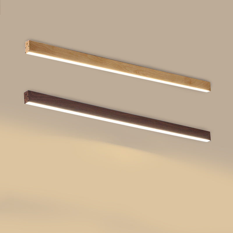 Flur-Deckenleuchte Holz länglich mit integrierter LED – 60 100 oder 120 cm - Deckenleuchten