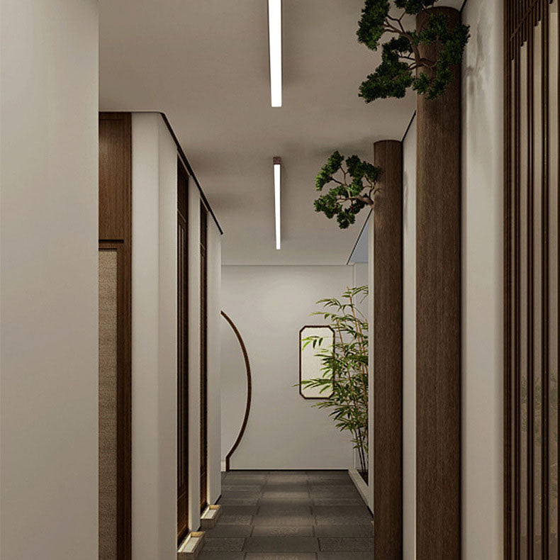 Flur-Deckenleuchte Holz länglich mit integrierter LED – 60 100 oder 120 cm - Deckenleuchten