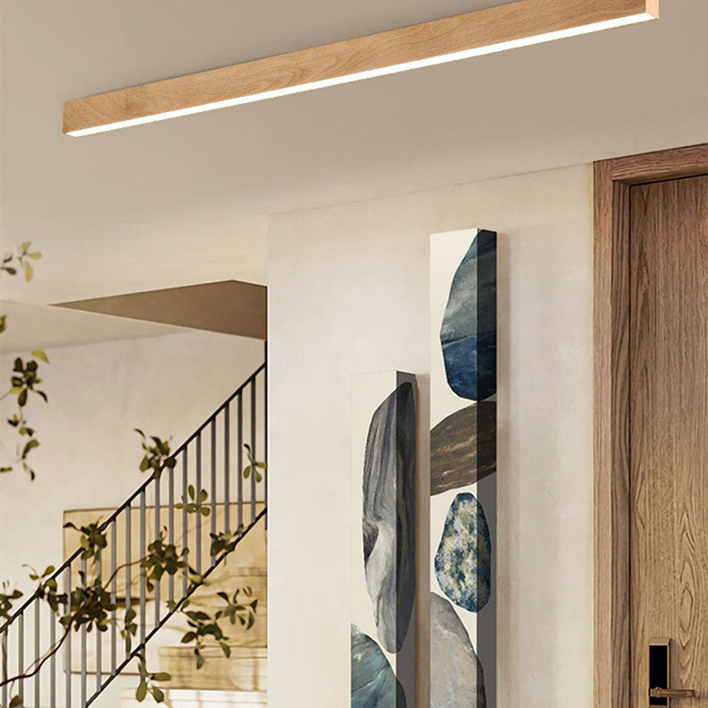 Flur-Deckenleuchte Holz länglich mit integrierter LED – 60 100 oder 120 cm - Deckenleuchten