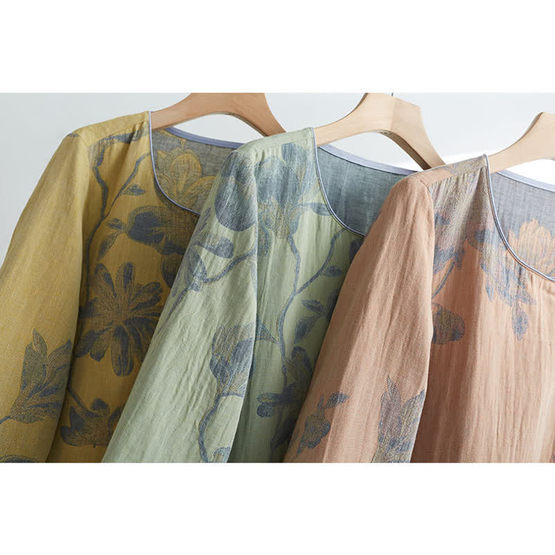 Geblümtes Loungewear Set aus Baumwolle mit Rundhalsausschnitt - Loungewear