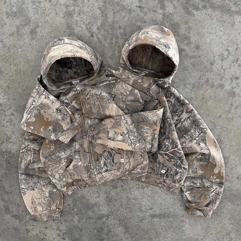 Gefütterter Fleece Camouflage Hoodie – Warm & Funktionell - Bekleidung & Accessoires > Oberbekleidung > Hoodies
