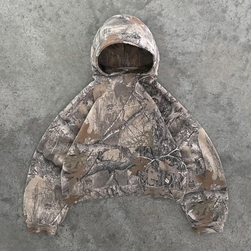 Gefütterter Fleece Camouflage Hoodie – Warm & Funktionell - Hoodie / XS - Bekleidung & Accessoires > Oberbekleidung >