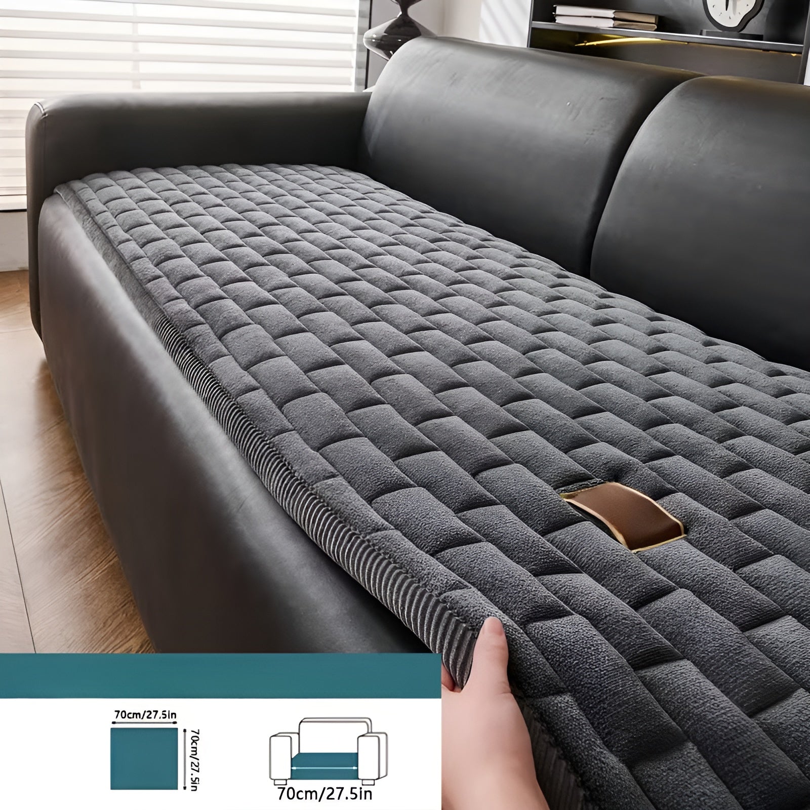 Gepolsterter Cord-Sofabezug – Weich Dick Gepolstert und Pflegeleicht | Für Einzel- und Ecksofas - Einzel sitzer