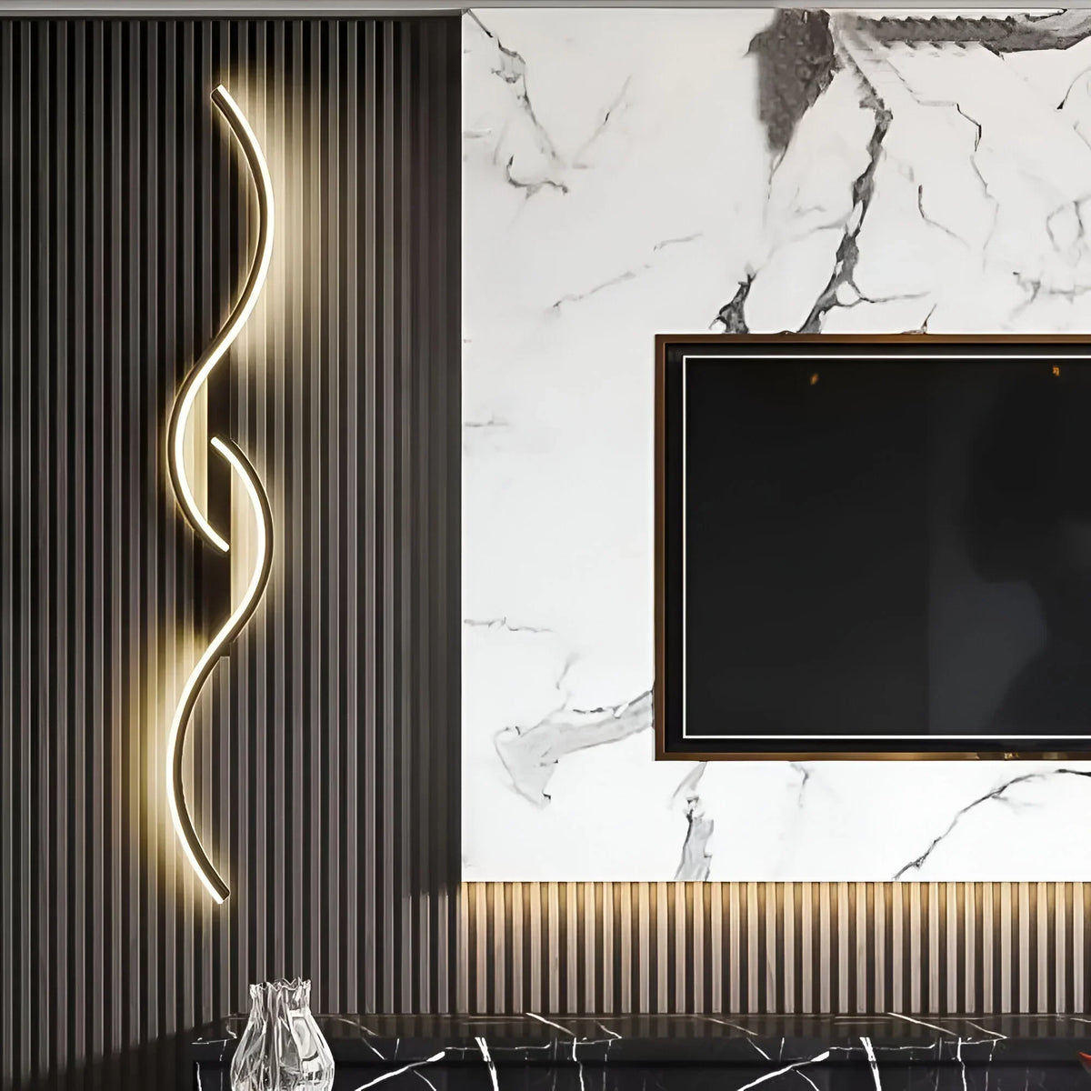Geschwungene LED-Wandleuchte für Innenräume – Elegante Akzentbeleuchtung - LED-Wandleuchte