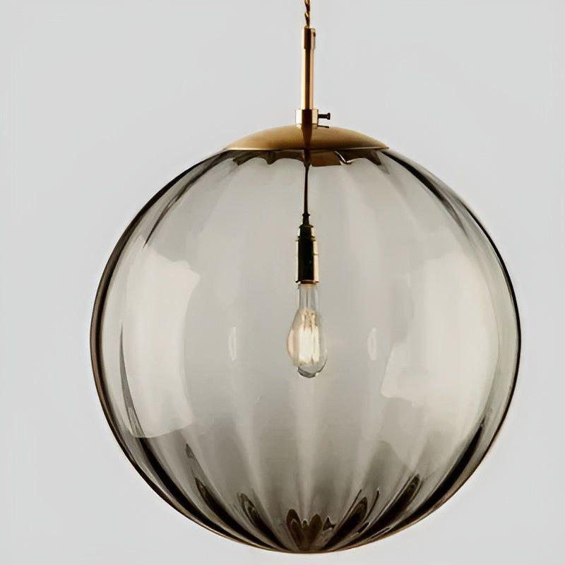 Glasball LED Hängeleuchte – ordic Glasball Design | Stilvolle Wohnräume - Rauchgrau / 15cm - Pendelleuchte