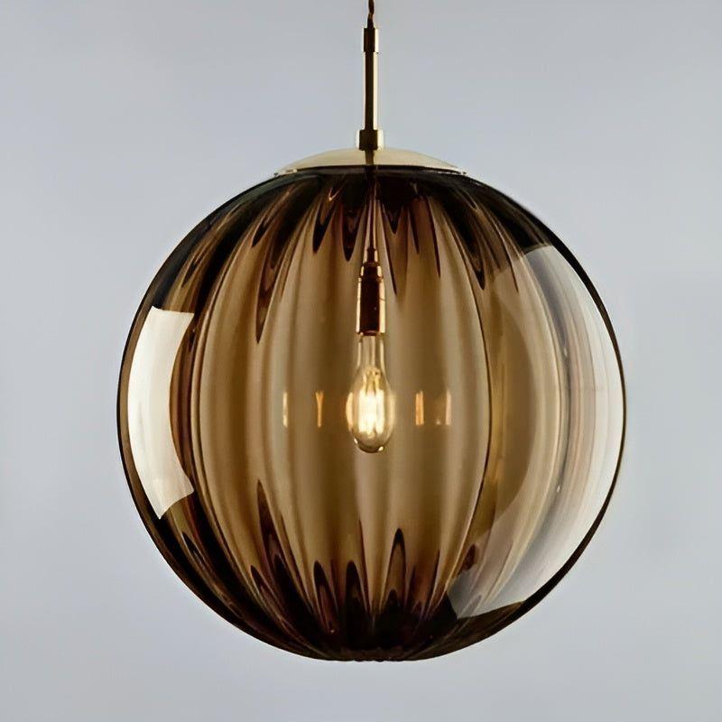 Glasball LED Hängeleuchte – ordic Glasball Design | Stilvolle Wohnräume - Braun / 15cm - Pendelleuchte