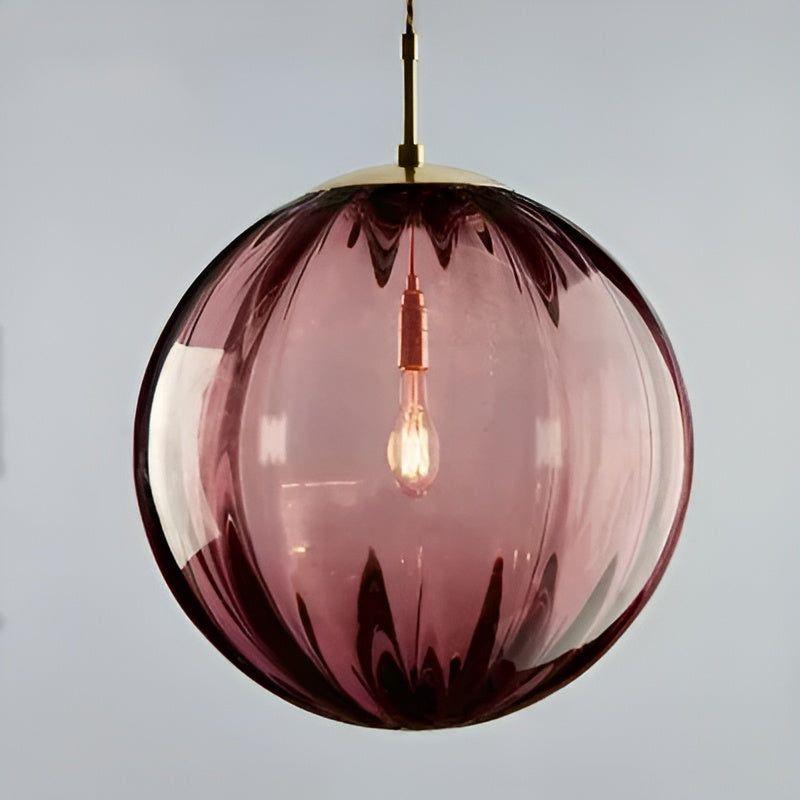 Glasball LED Hängeleuchte – ordic Glasball Design | Stilvolle Wohnräume - Rot / 15cm - Pendelleuchte