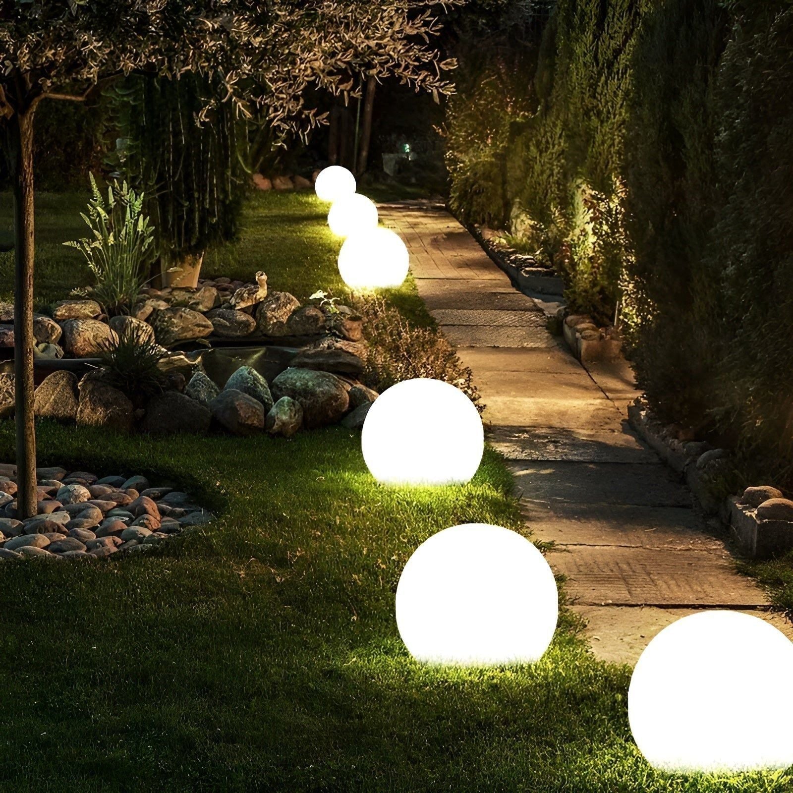 GlowBall Light - Wasserdichte Farbwechselnde LED Gartenball-Lampe hi - Lampe