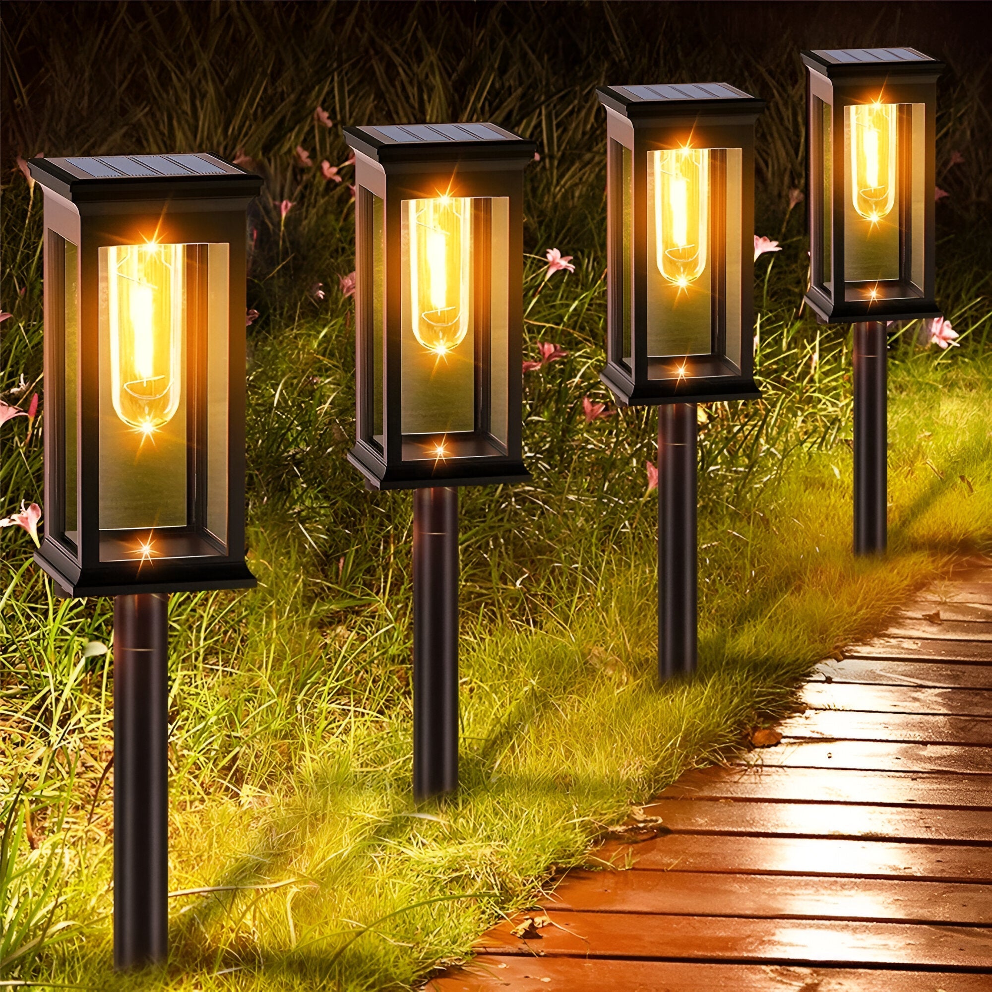 GlowMoss Path – Wasserdichte Gartenwegbeleuchtung für den Außenbereich - Warmes Weiß / 1 Stück - Wohnzubehör