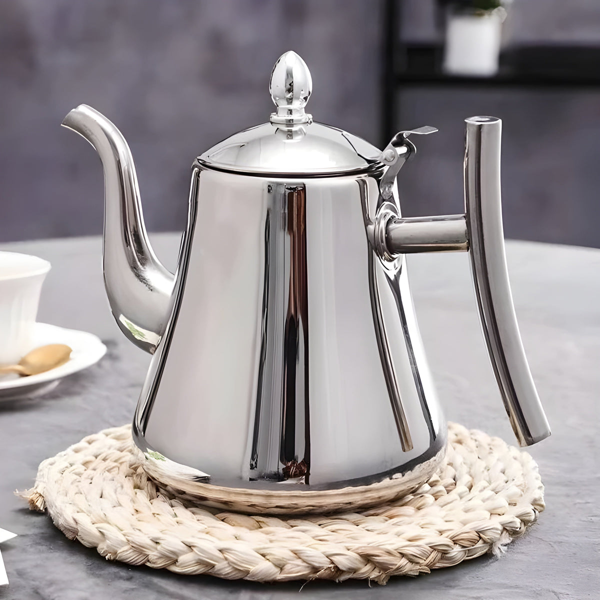 GoldenBrew Kettle - Robuster Edelstahl-Teekessel - Silber / 34 Unze / 1L - Wohnzubehör