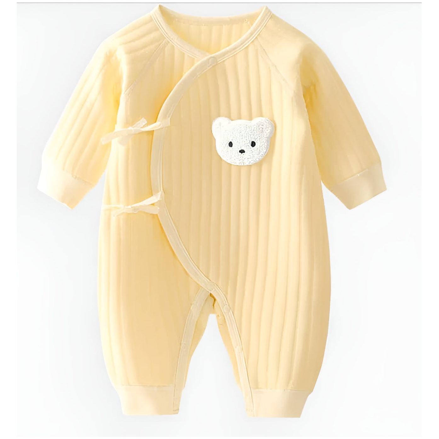 Gretel Jumpsuit - Kleinkind-Overall im Bärendesign für ganztägigen Komfort - Gelb / 0-1 M（52） - Baby-Set